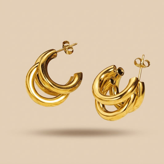 Elena gold double hoop earrings elegant modern hoop earrings for women