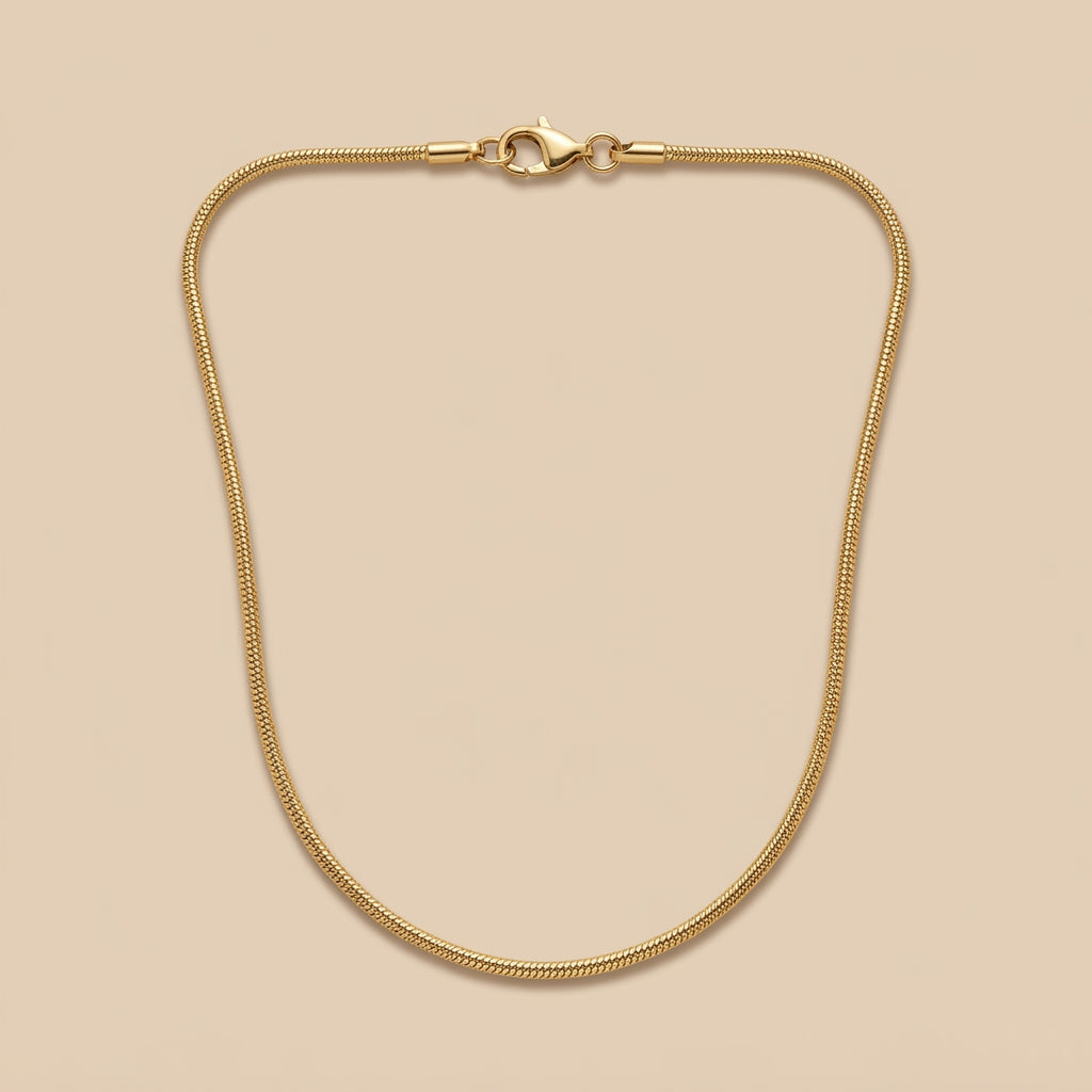Aurora gold snake chain necklace minimal elegant chain necklace for women