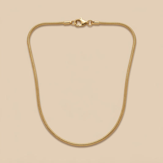 Aurora gold snake chain necklace minimal elegant chain necklace for women