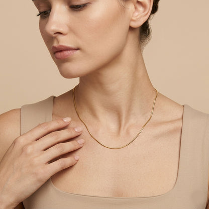 Aurora gold snake chain necklace minimal elegant chain necklace for women