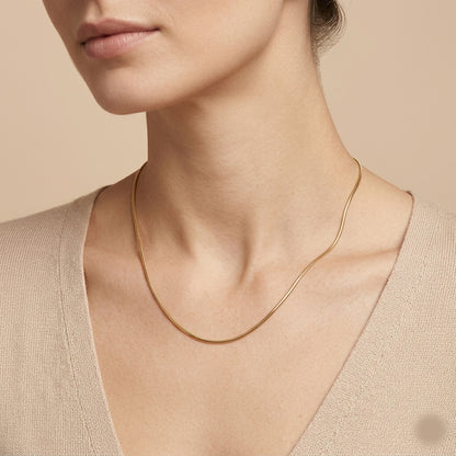 Aurora gold snake chain necklace minimal elegant chain necklace for women