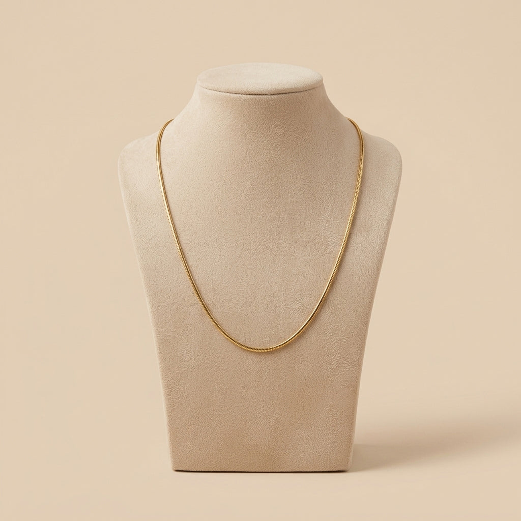 Aurora gold snake chain necklace minimal elegant chain necklace for women