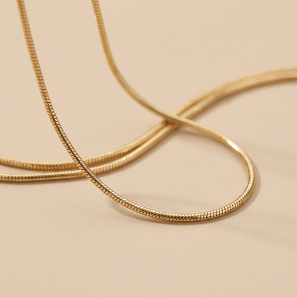 Aurora gold snake chain necklace minimal elegant chain necklace for women